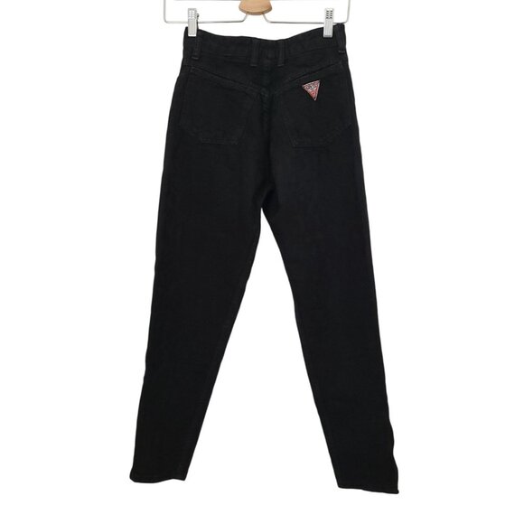 Vtg Guess Georges Marciano Black Jacquard High Waisted Jeans w/ Zip Ankle Sz 28 - Picture 2 of 10